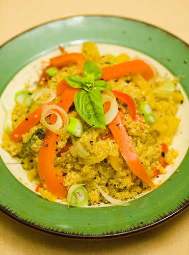 Quinoa with Peppers and Basil