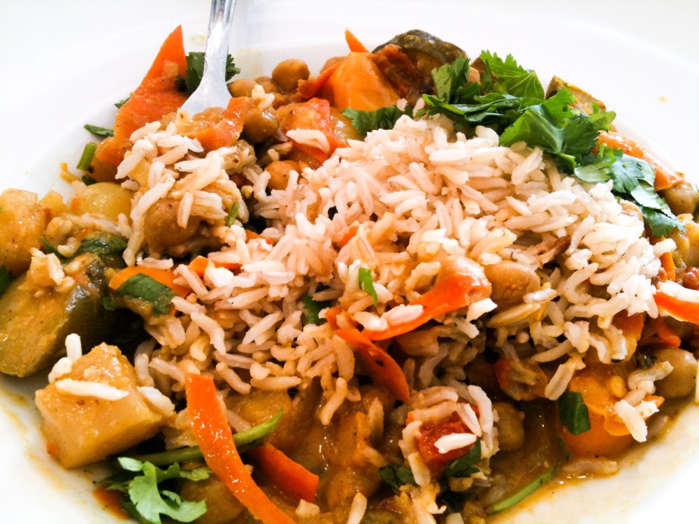 Curry Veggies and Brown Rice